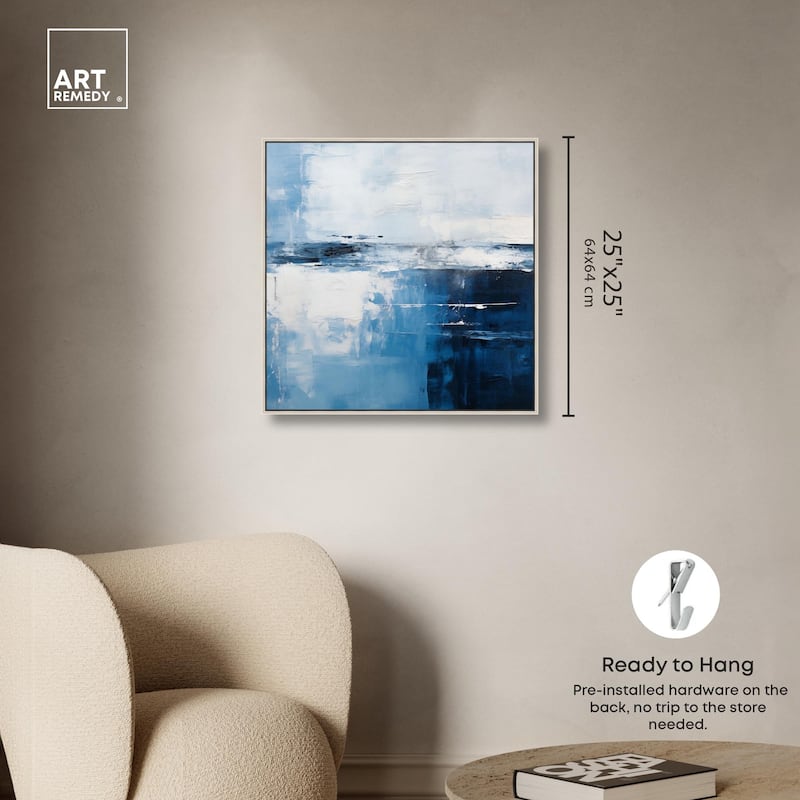 Layers of Blue Canvas by Art Remedy