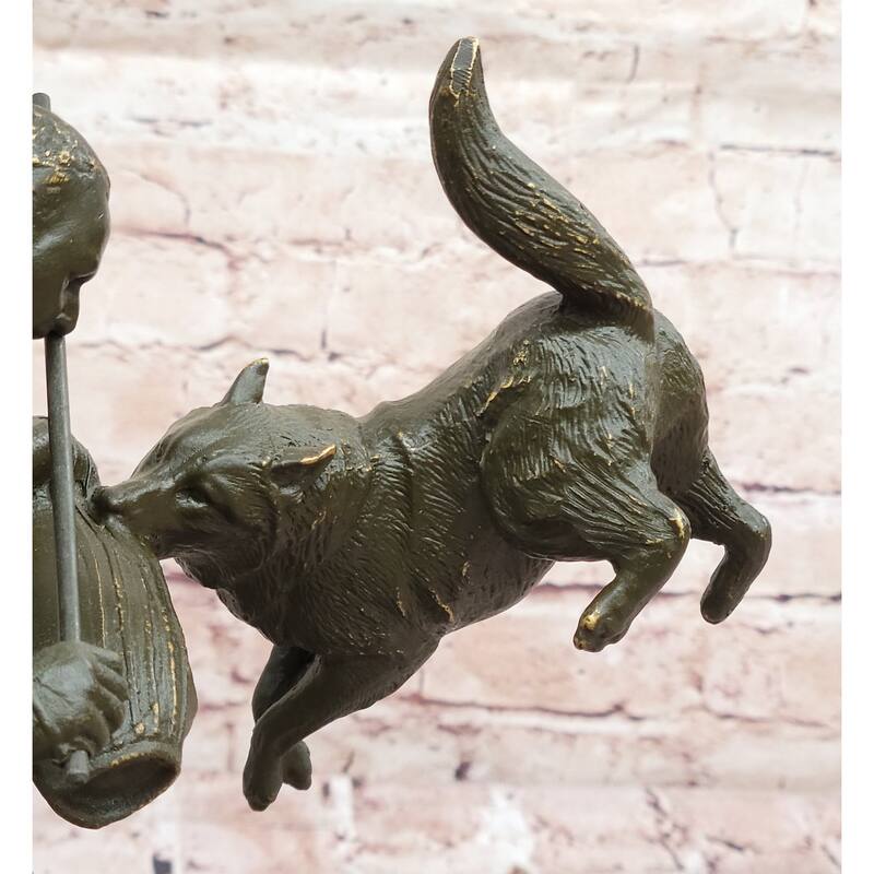 Dog Trainer With Police Dog Bronze Sculpture - Dynamic Canine Training Art