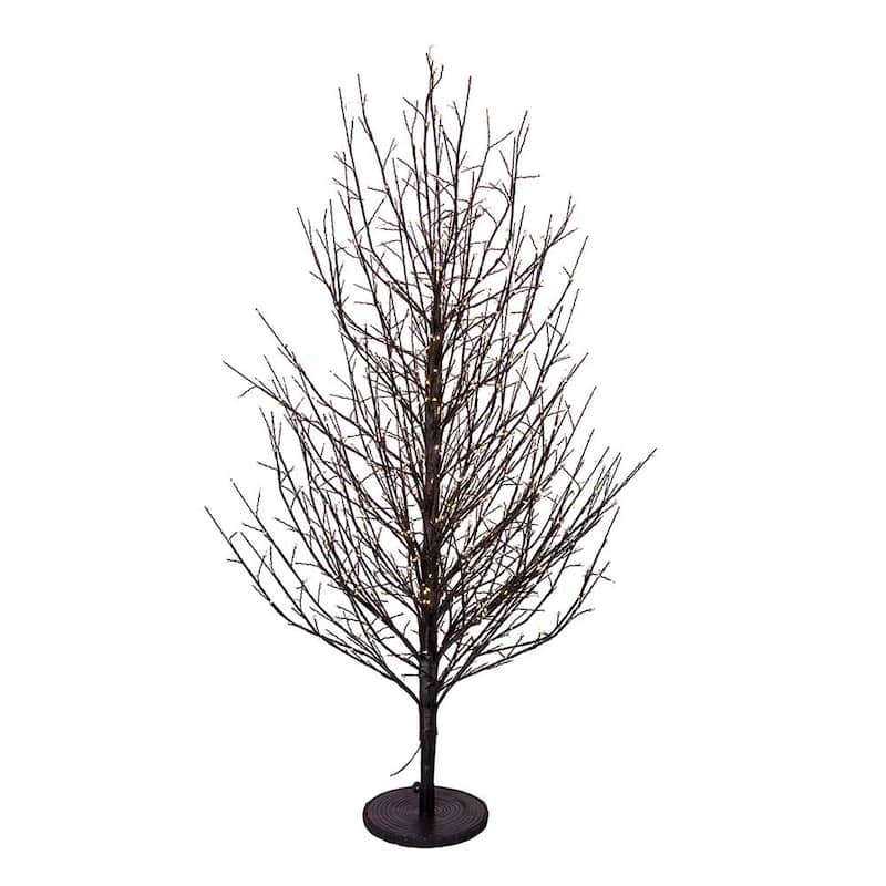 Kurt Adler 4-Foot Dark Brown Twig Tree with 1000 Warm white Cluster Lights - 4'
