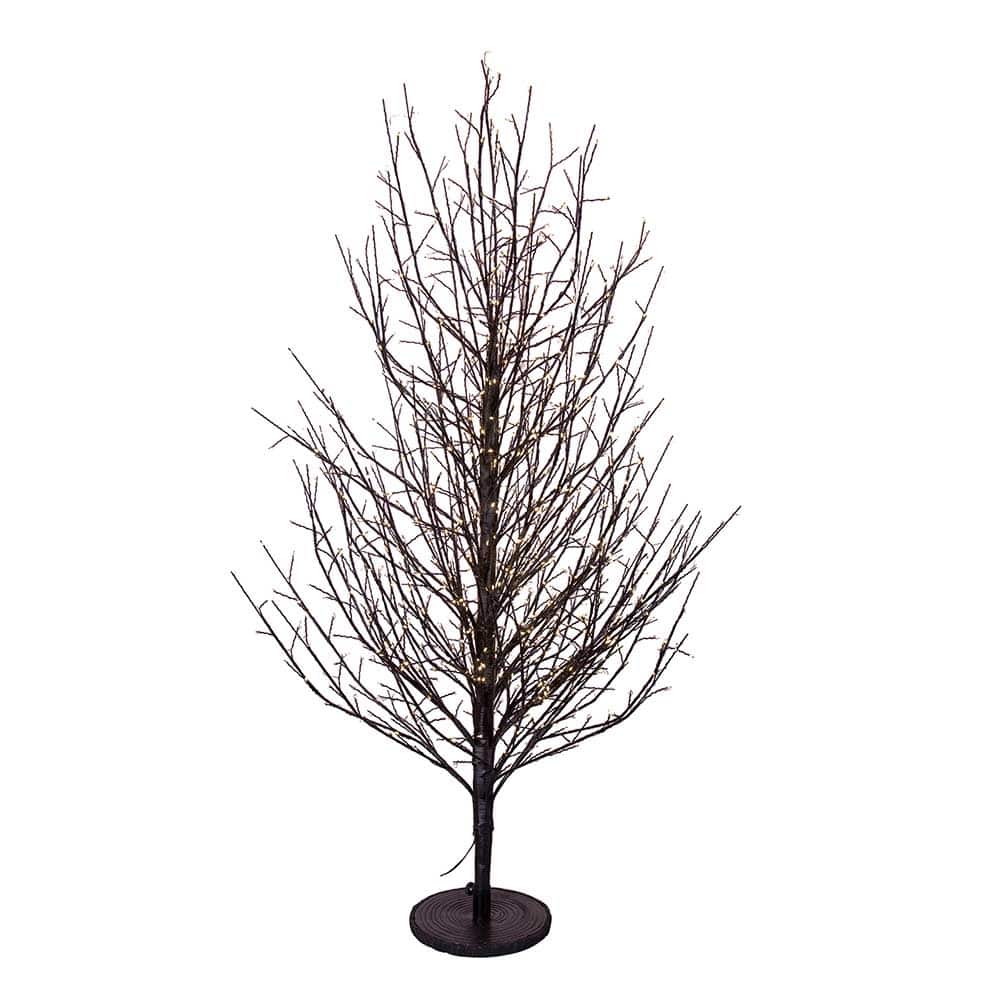 Kurt Adler 4-Foot Dark Brown Twig Tree with 1000 Warm white Cluster Lights - 4'