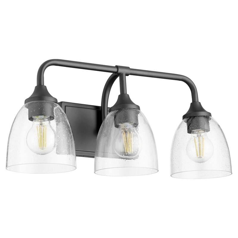 Quorum International Enclave 3 Light 19" Wide Vanity Light - Matte Black / Clear / Seeded