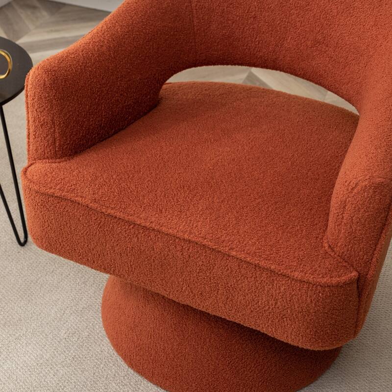 SEYNAR Modern Glam Open Back Velvet Upholstered Round Swivel Accent Arm Barrel Chair for Living Room Set of 2