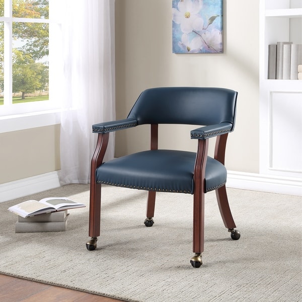 slide 2 of 18, Callum Caster Game and Dining Chair by Greyson Living Navy Blue