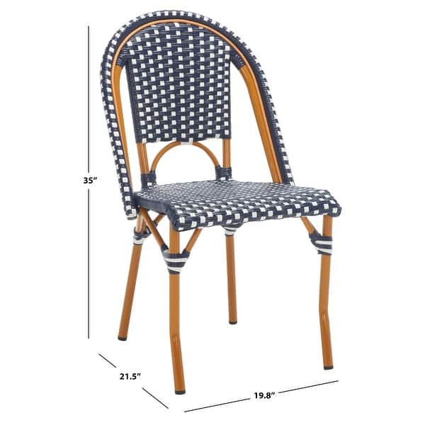 dimension image slide 4 of 8, SAFAVIEH California Outdoor Side Chair Set of 2 (Fully Assembled) - 20 in. W x 22 in. D x 35 in. H