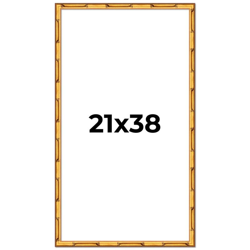 21x38 Frame Gold Bamboo Solid Wood Picture Frame | 1 Inch Moulding