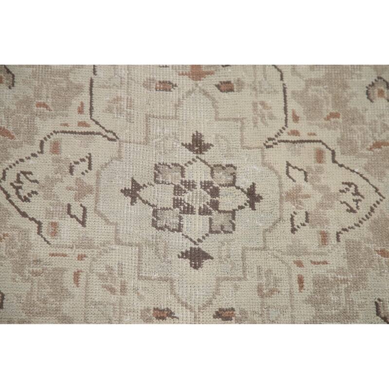 Hand Knotted Oriental 100% Wool Carpet Traditional Floral Beige & Ivories Kashan Area Rug - 12' 3'' X 9' 6''