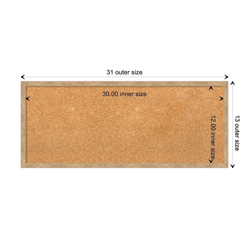Imprint Wood Framed Natural Corkboard Bulletin Board