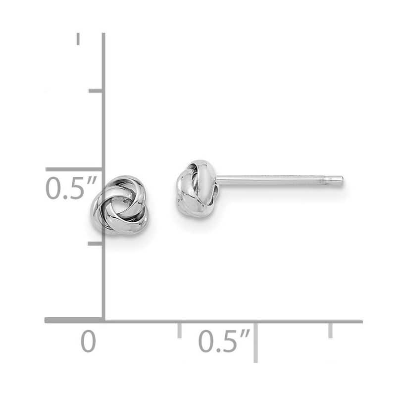 Curata 14k White Gold Polished 4.5mm Love Knot Post Earrings