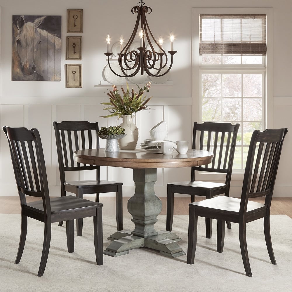 Eleanor 5-pc. Round Sage Green Wood Dining Set by iNSPIRE Q Classic