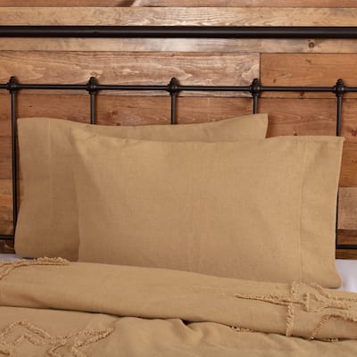 Burlap Pillow Case Set