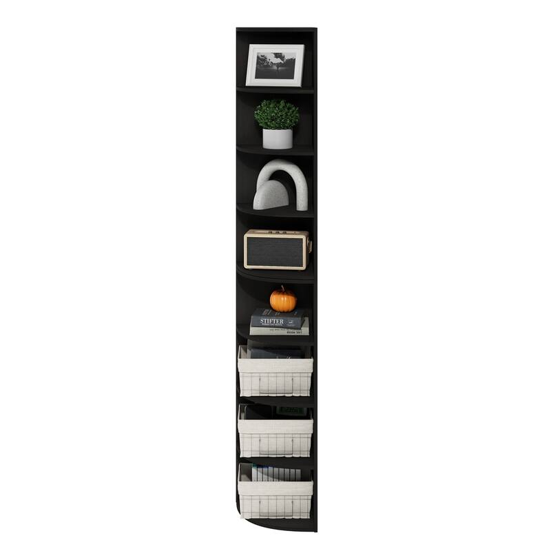 70.87 in. Tall Espresso Wood 8-Shelf Bookcase