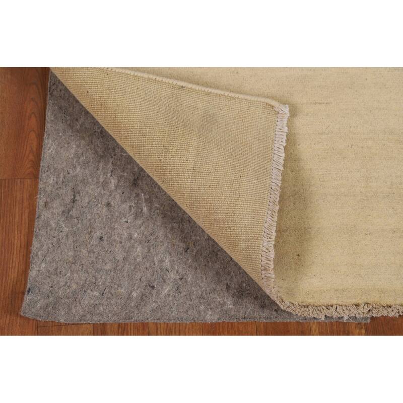 Modern Beige Gabbeh Oriental Foyer Rug Hand-Knotted Wool Carpet - 2'9"x 3'11"