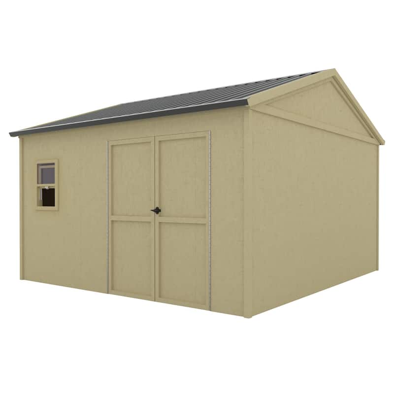 VEIKOUS Outdoor Wood Storage Shed with Lockable Door and Window - 8'x12'