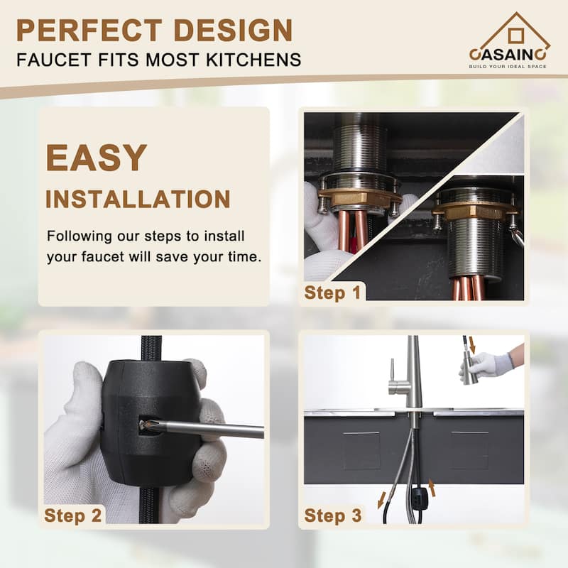 Single Handle Pull Down Sprayer Kitchen Faucet