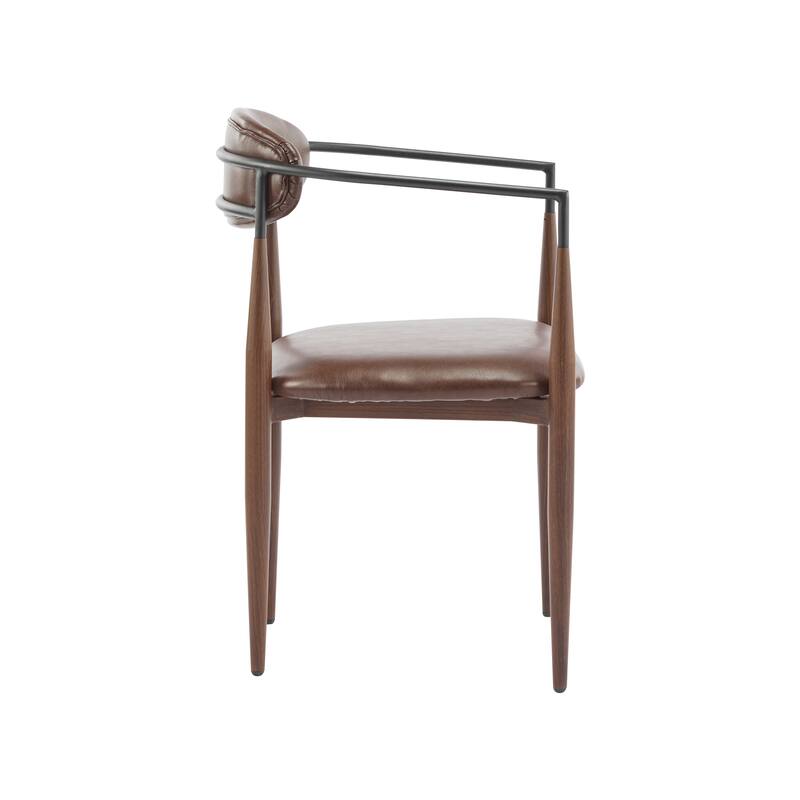 Modern Industrial Elmore Upholstered Dining Chairs (Set of 2) with Iron Frame by Christopher Knight Home