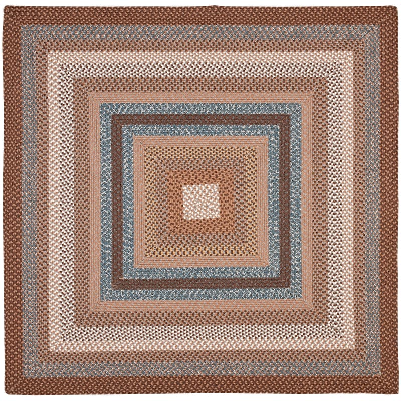 SAFAVIEH Handmade Braided Tomislava Country Rug - 3' Square - Brown/Multi