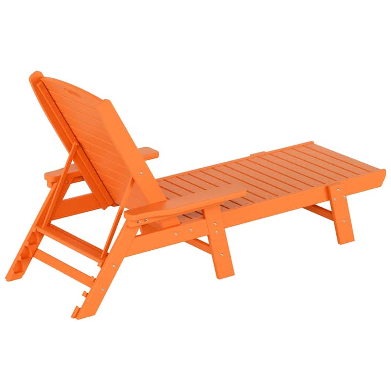 Laguna Hdpe All Weather Outdoor Patio Pool Reclining Chaise Lounges With Square Side Table (3-Piece Set)