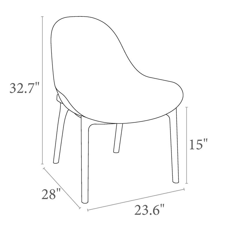 32.75" Yellow Solid Patio Lounge Chair