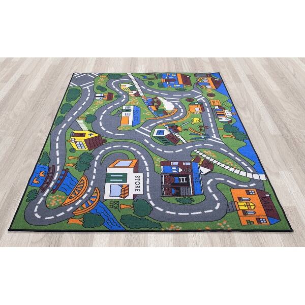 Shop Ottomanson Jenny Collection Non Slip City Streets Design Kids Area Rug On Sale Overstock 9959411 5 X 6 6 Multicolor Grey Base