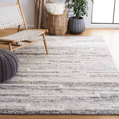 SAFAVIEH Handmade Casablanca Shag Samire Stripe Wool Rug