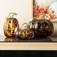 preview thumbnail 16 of 22, Glitzhome Gold Handle Amber Dots Glass Pumpkin for Fall Thanksgiving Decorating