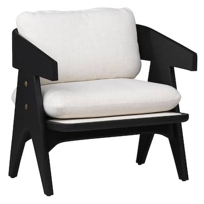 Atlas Polyester Blend Upholstered Occasional Chair, Off-White