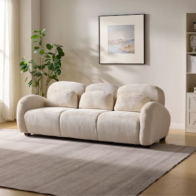 Christopher Knight Home - Petal Modern Upholstered Sofa with 3 Pillows