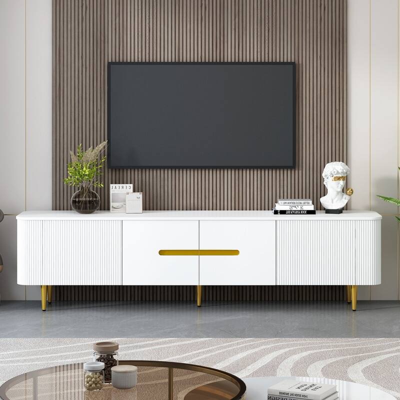 78.7''Minimalist TV Stand for TVs up to 85 Inches, Modern Entertainment Center Media Console with 4 Spacious Cabinets