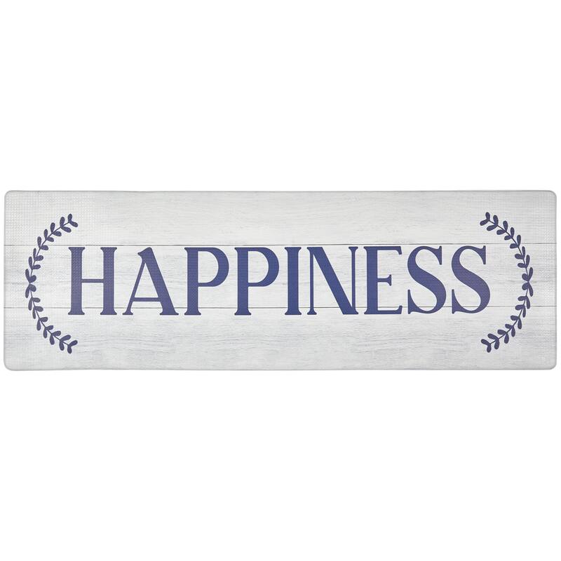 SoHome Cozy Living Happiness Anti-Fatigue Kitchen Mat, Blue/Grey - 17.5"x55"
