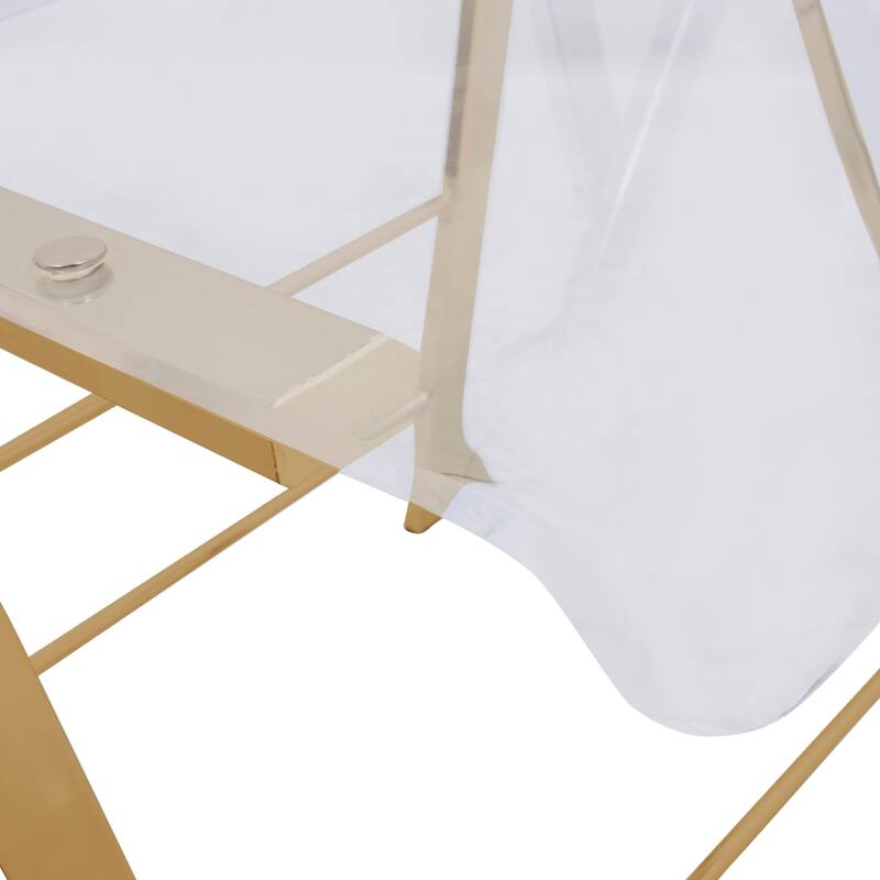 LeisureMod Menno Modern Acrylic Folding Chair - Red - 4 x 30 x 16.5