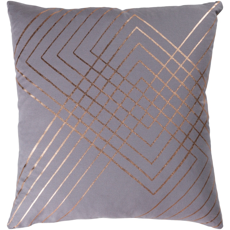 Artistic Weavers Stelara Metallic Modern Medium Gray Feather Down or Poly Filled Throw Pillow 20-inch