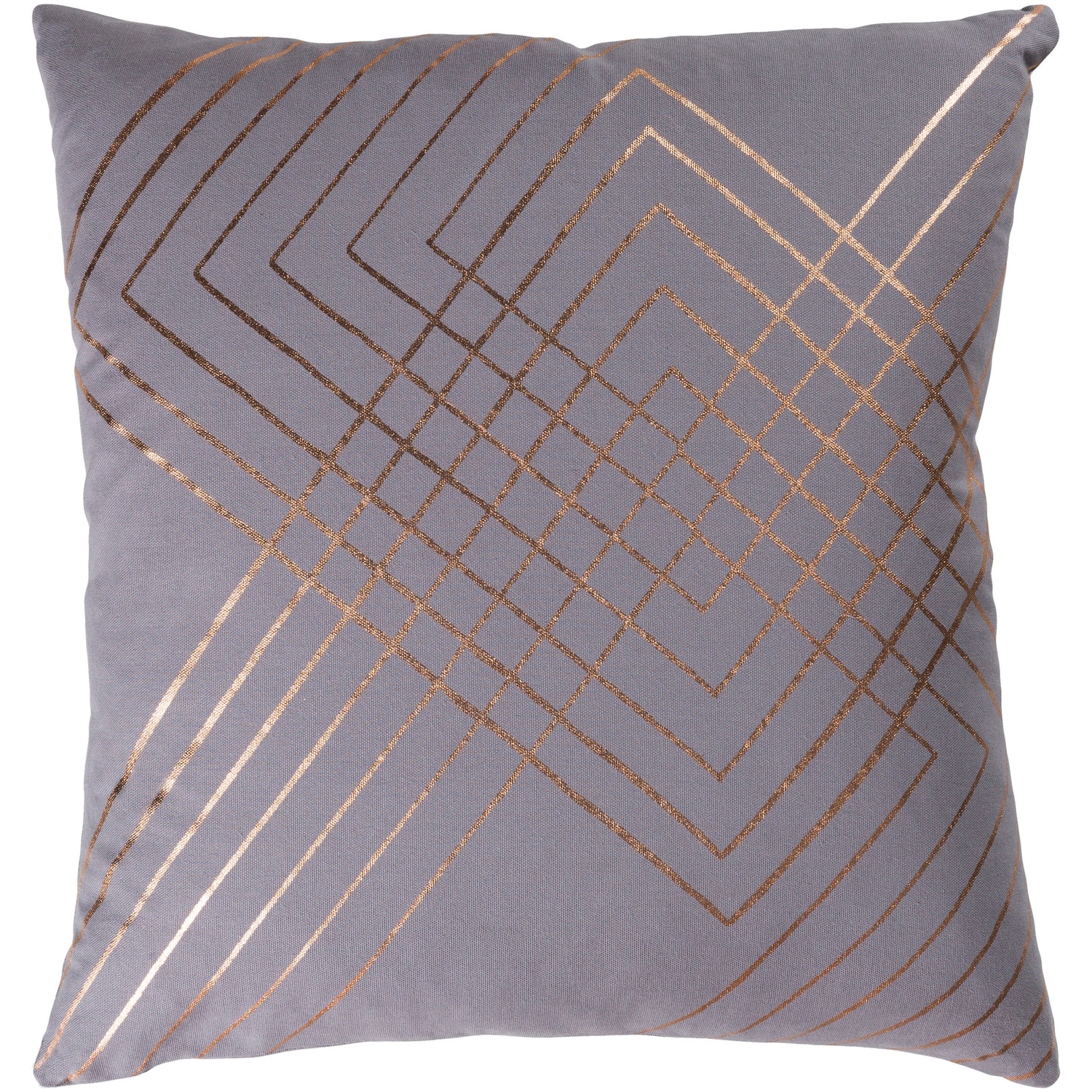 Stelara Metallic Modern Medium Gray Feather Down or Poly Filled Throw Pillow 20-inch