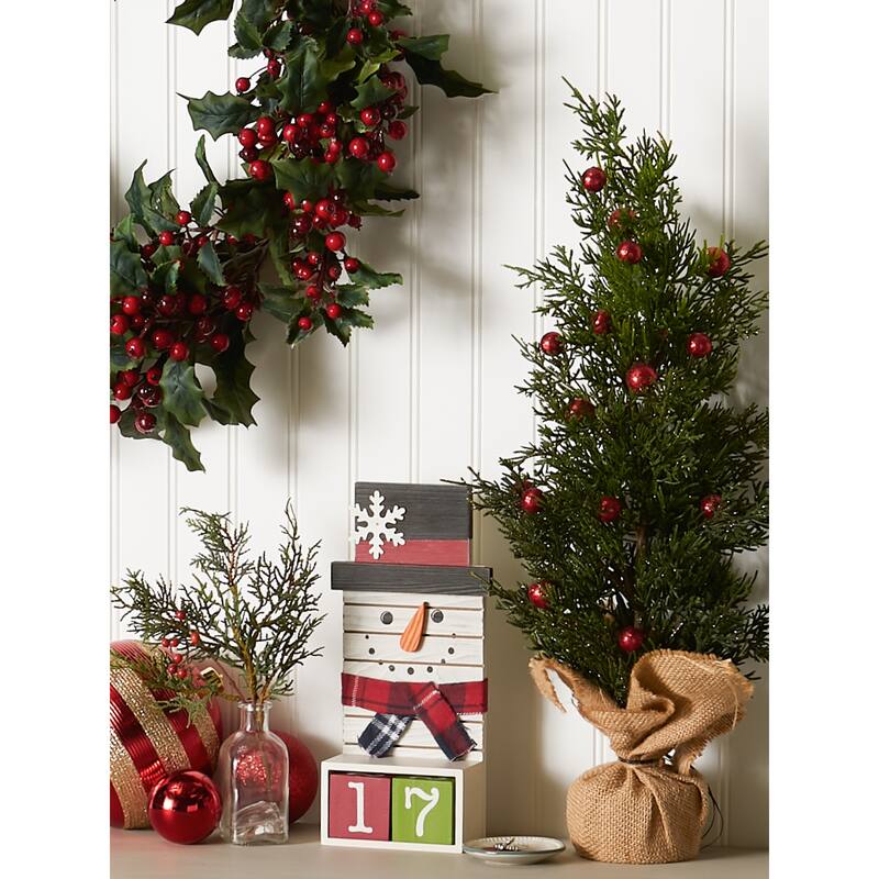 DII Square Snowman Tabletop Block Advent - Square Snowman Advent Calendar