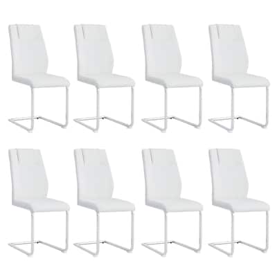 Modern Dining Chairs with Faux Leather Padded Seat Dining Living Room Chairs Upholstered Chair with Metal Legs Design