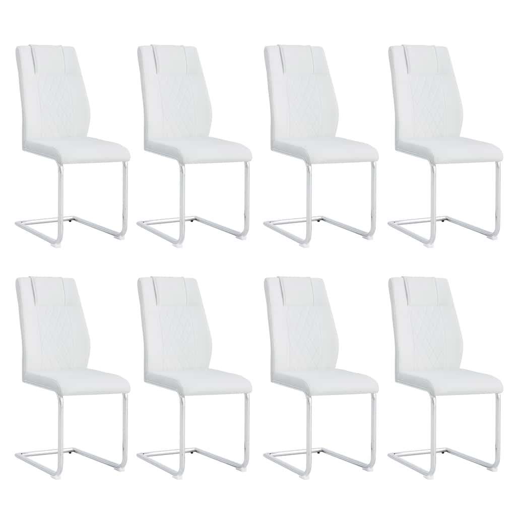 Roomfitters PU Dining Chairs with Padded Seat and Metal Legs, 8-Piece Upholstered Set for Kitchen or Dining Room