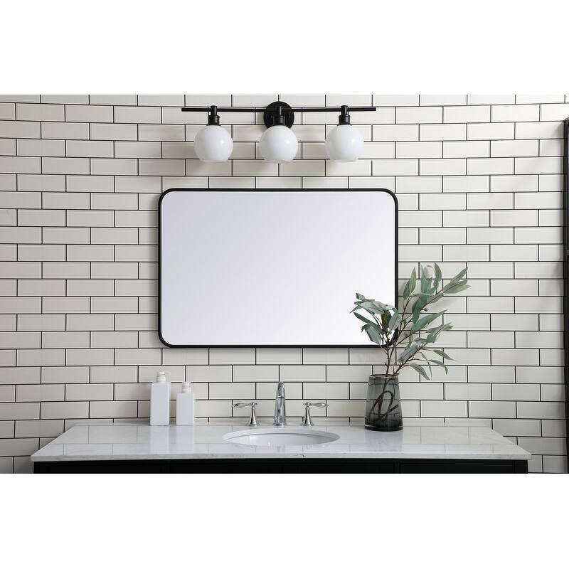 Ezra Soft Corner Metal Rectangular Mirror