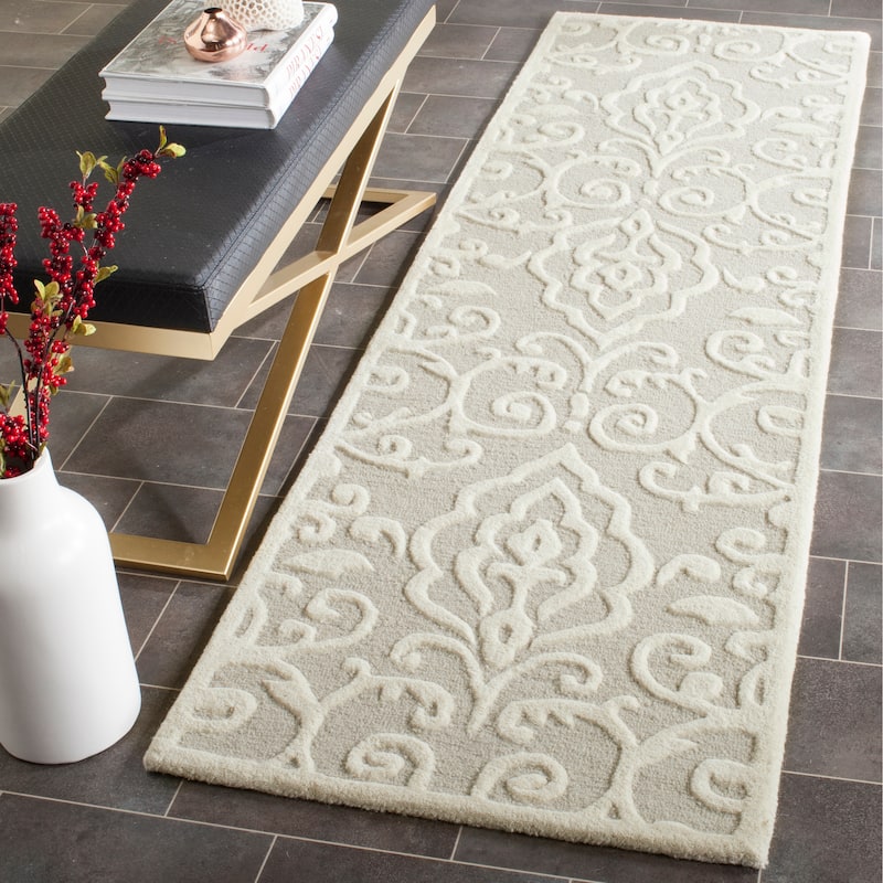 Martha Stewart by SAFAVIEH, Handmade Marais Wool Rug - 2'3" x 10' Runner - Whetstone Grey