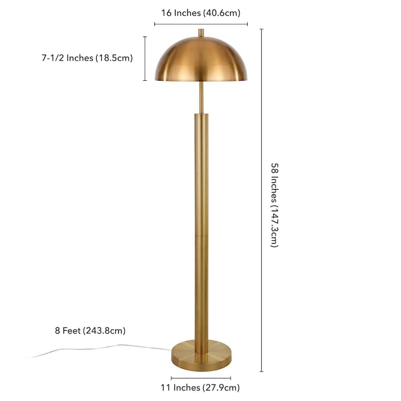 York 58" Tall Floor Lamp with Metal Shade