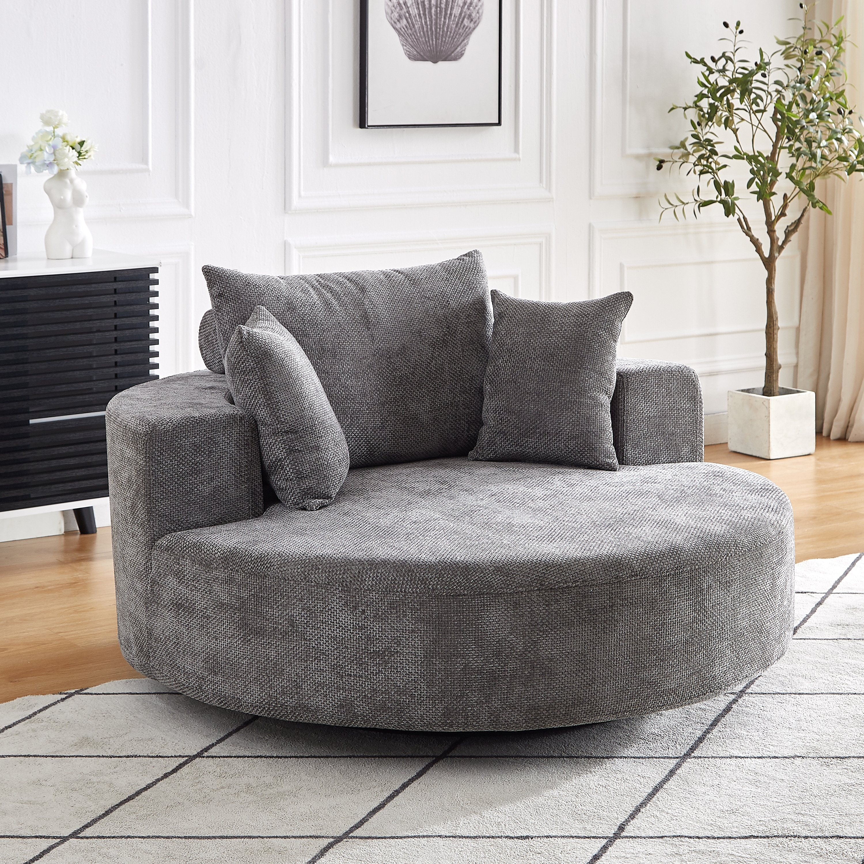 Fluffy Sleeper 360 Degree Single Swivel Chair,Versatile use