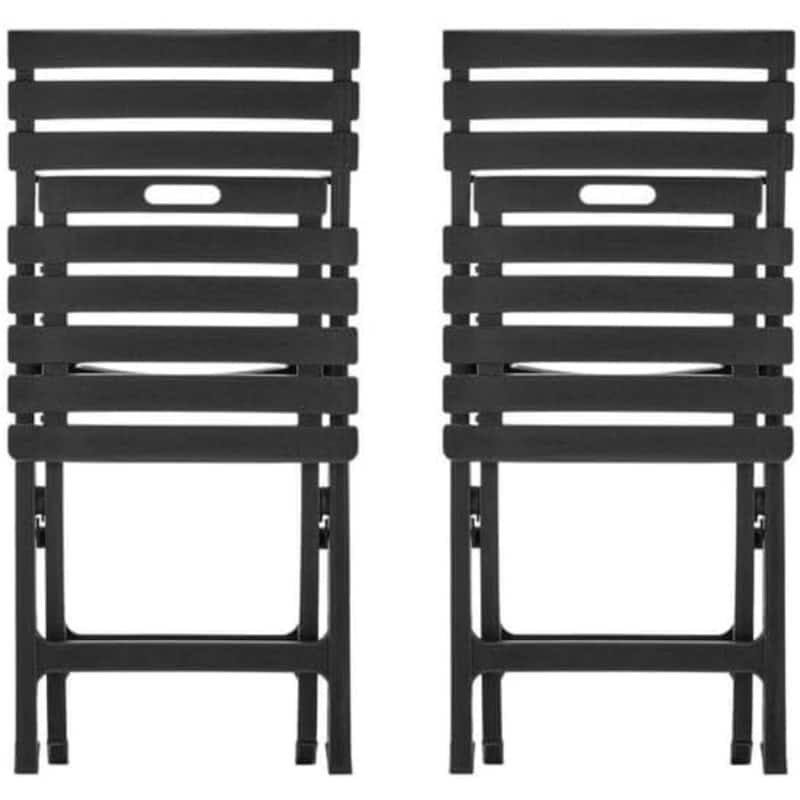 Outdoor Folding Chair Set of 2 Space-Saving UV Resistant Patio Seating