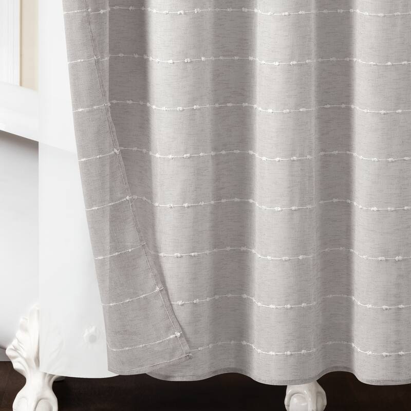 Lush Decor Farmhouse Textured Sheer With Peva Lining Shower Curtain