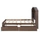 preview thumbnail 4 of 16, Full Size Wood Platform Bed with House-Shaped Storage Headboard and 2 Drawers, Walnut Finish