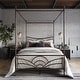 preview thumbnail 1 of 32, Clayfell Denver Metal Canopy Bed Full - Brown