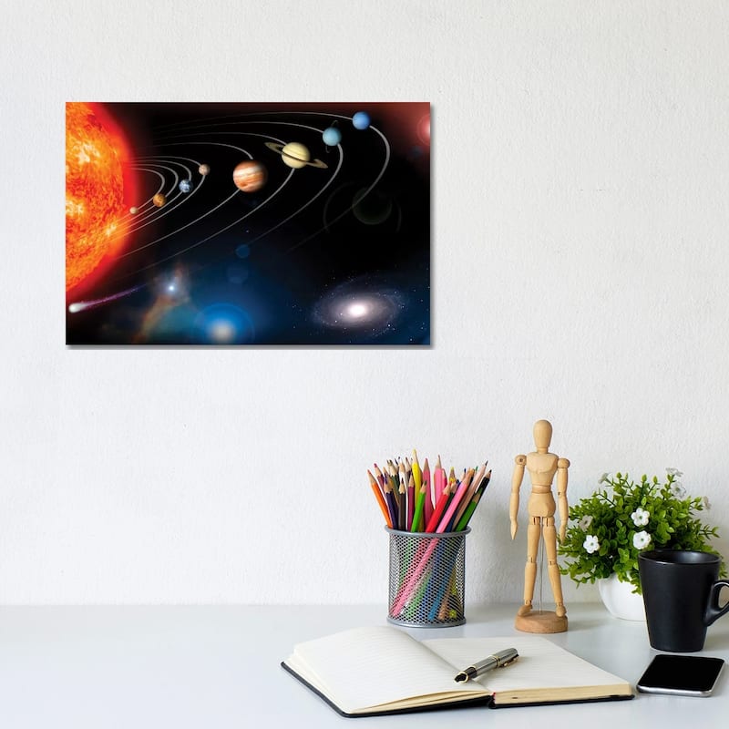 iCanvas "Digitally Generated Image Of Our Solar System And Points Beyond" by Stocktrek Images Canvas Print - 8x12x0.75