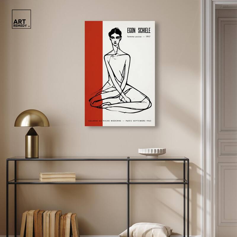 Schiele's Red and White Canvas by Art Remedy, Gallery Wrapped