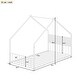 preview thumbnail 24 of 38, Metal House Floor Bed Frame with Roof and Colorful Lights
