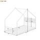 preview thumbnail 7 of 34, Twin Size Kids' House Bed Frame with Canopy, Built-In Multi-Color LED Lights, Sturdy Metal Slats, Low-Profile Design