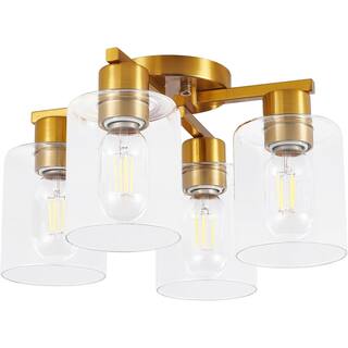 4 light kitchen light gold ceiling light aluminum, glass, ceramic, metal flush mount light