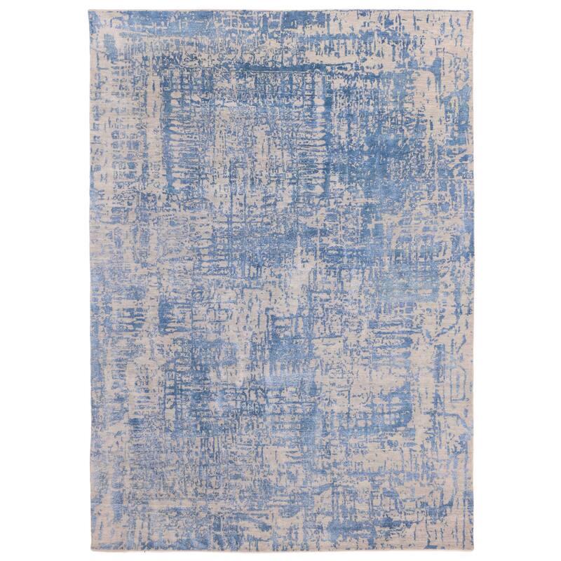 ECARPETGALLERY Hand-knotted Legacy Dark Blue Silk, Wool Rug - 8'8 x 11'11