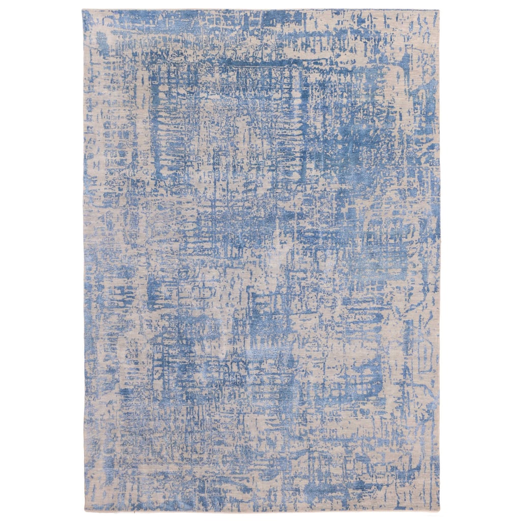 ECARPETGALLERY Hand-knotted Legacy Dark Blue Silk, Wool Rug - 8'8 x 11'11